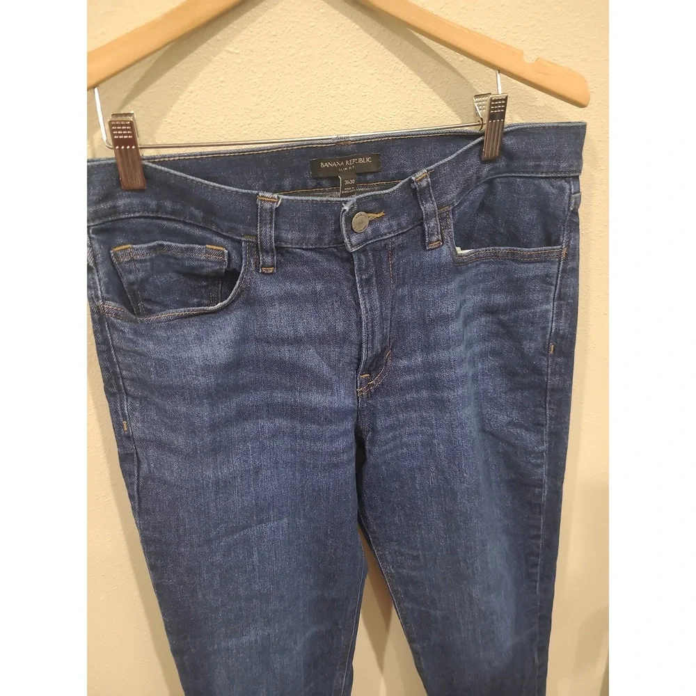Banana Republic Slim Fit Men's SZ 31x30 med wash straight leg casual jeans norm